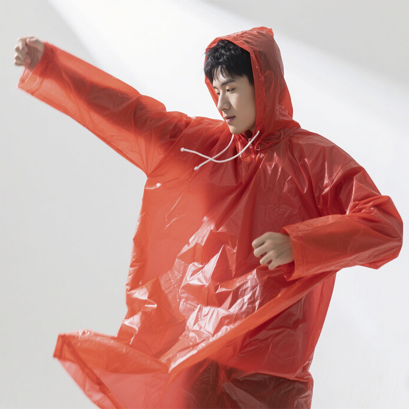 袖付き レインポンチョ